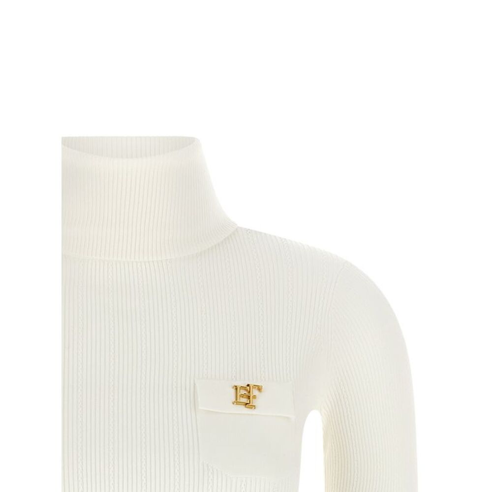 Elisabetta Franchi White Lycra Women's Cardigan - Picture 3 of 4
